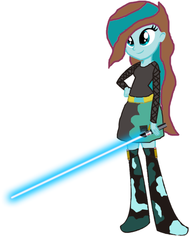 Gamer Sketch Eg With Her Lightsaber By Motownwarrior01 - Mlp Equestria Girls Star Wars (894x894)