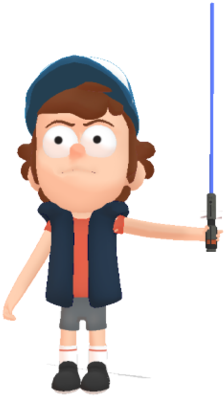 Dipper Pines With Lightsaber By Marcospower1996 - Cartoon (900x421)