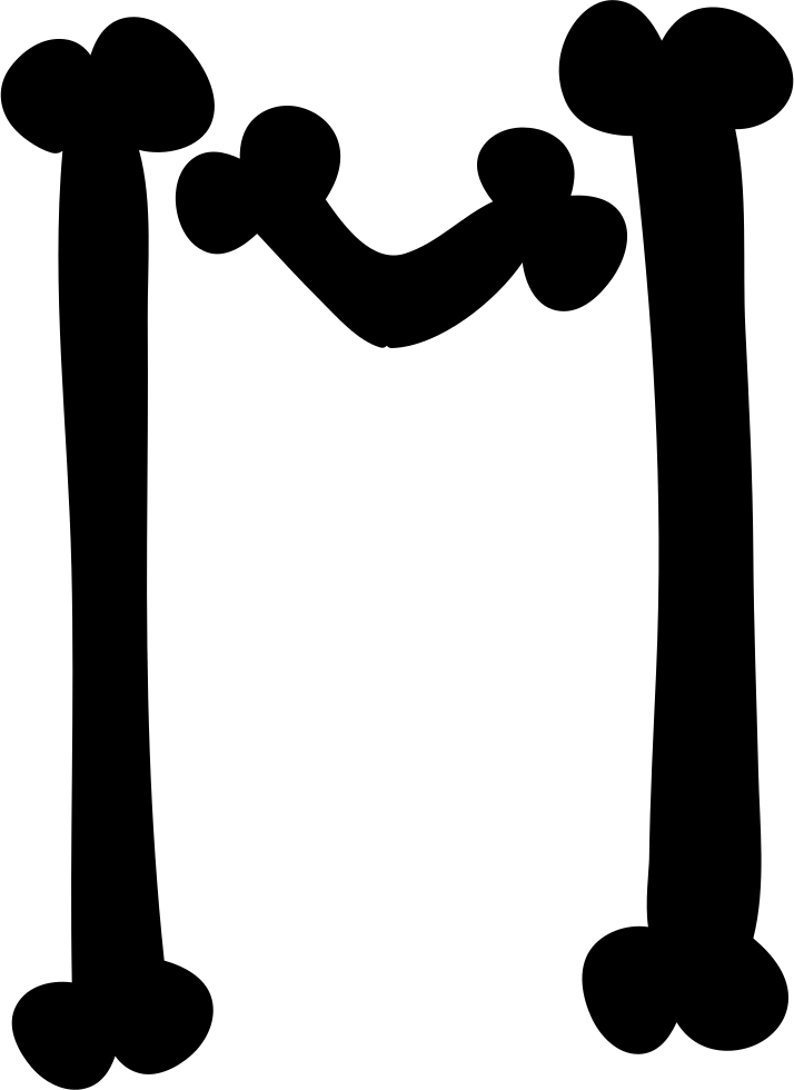 Letter M Of Filled Bones Typography Comments - Letters Of Filled Bone (714x980)