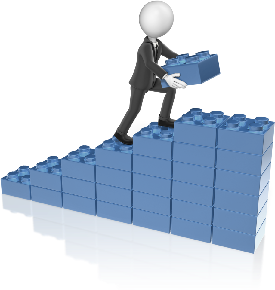 Business Man Stack Graph - Building Blocks Of Change (1000x1000)