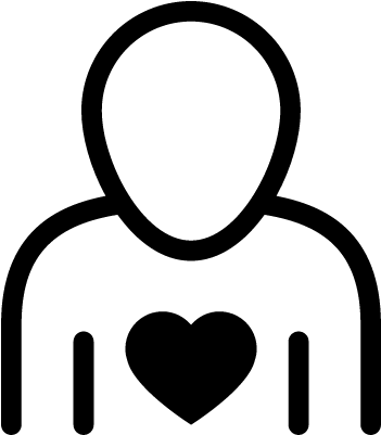 Human Outline With Heart Vector - Heart In Human Icon (512x512)