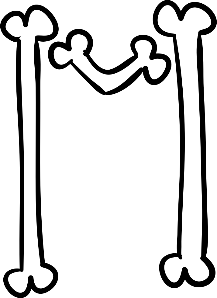 Letter M Of Bones Outline Comments - Letter M With Bones (714x980)