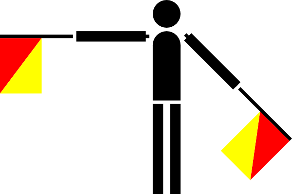 Free Vector Naval Semaphore Flag S Clip Art - Semaphore Flag Clip Art (600x399)