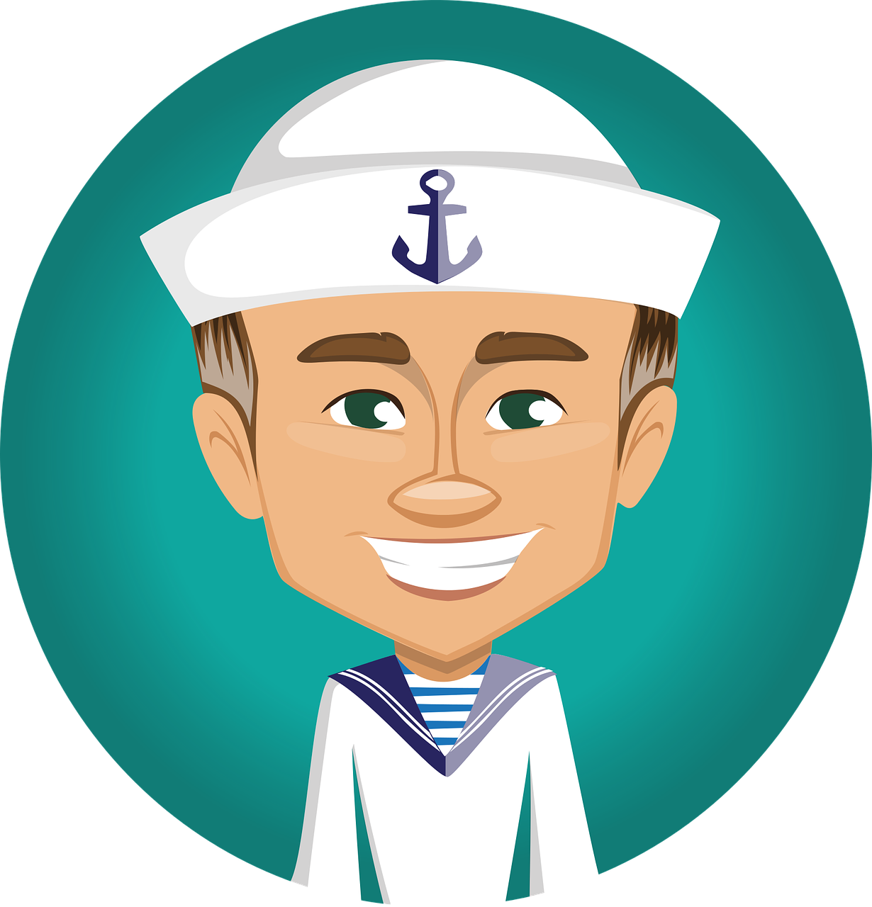 Sailor Man Boat Smiling Cadet Png Image - Sailor Man Vector (1230x1280)