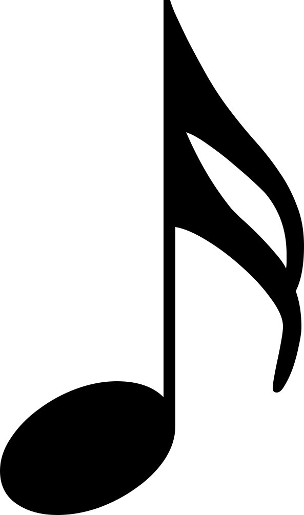 Happy Eighth Note Clipart - Flagged Quarter Note (593x1005)