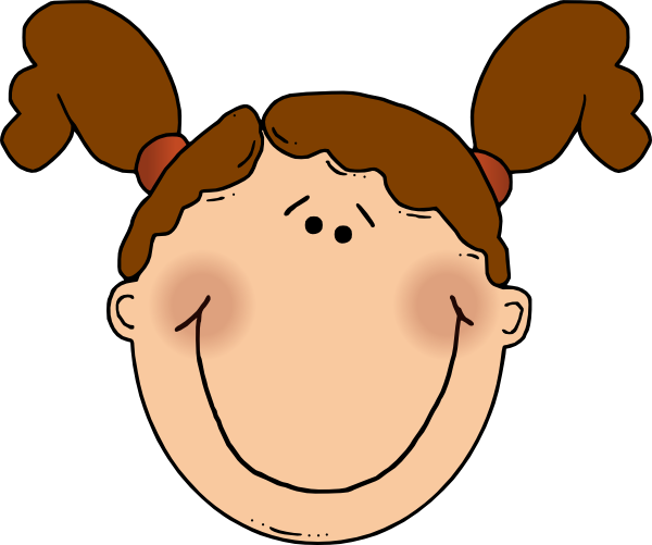 This Free Clip Arts Design Of Girl With Brown Hair - Girl Face Clip Art (600x501)