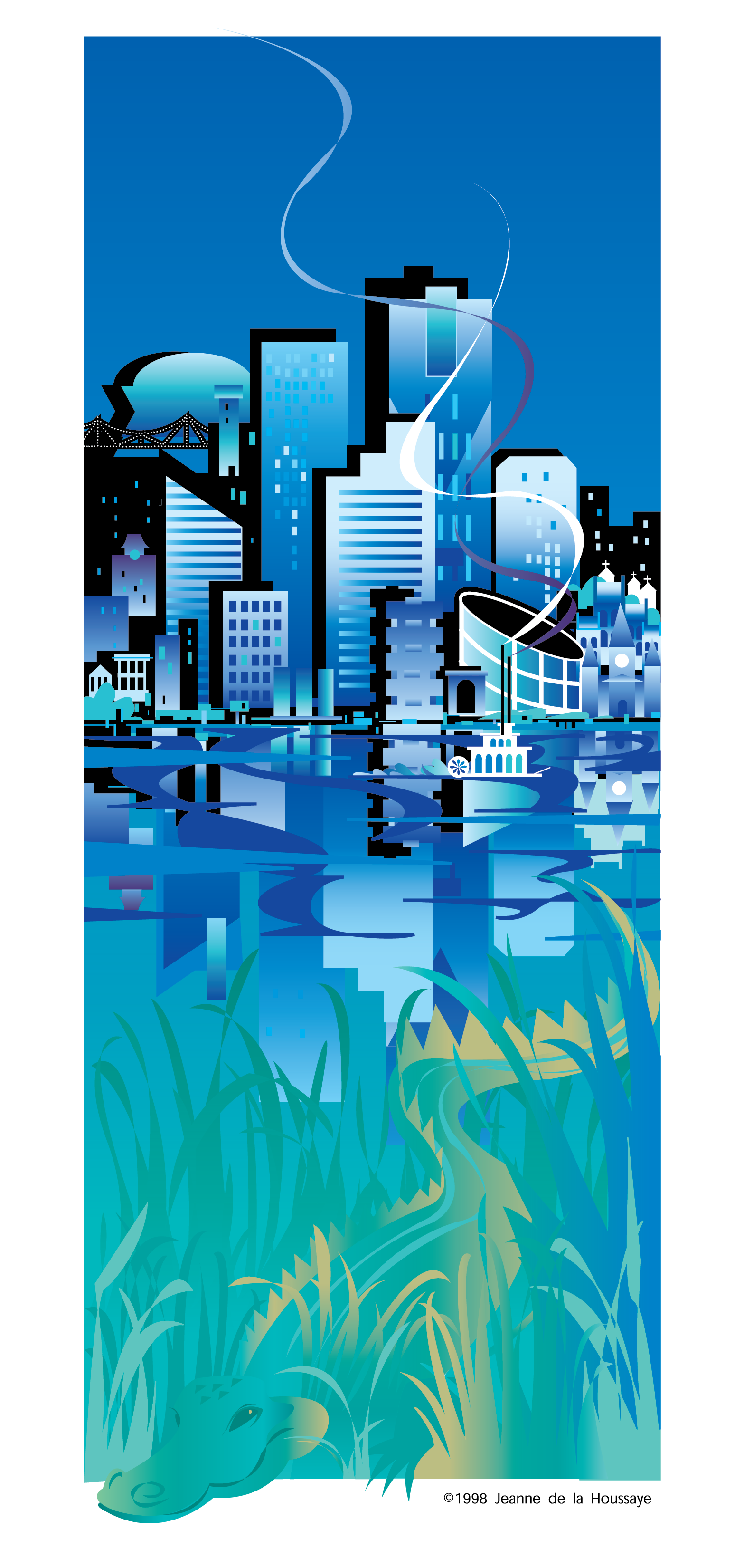 Skyline Over Bayou Clip Art - Skyscraper (2551x3301)