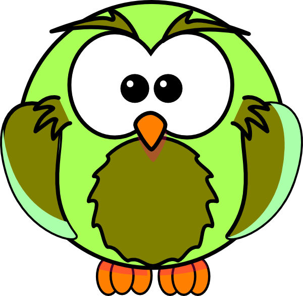 Pale Green Owl Clip Art At Clker - Owl Coloring Pages (600x585)