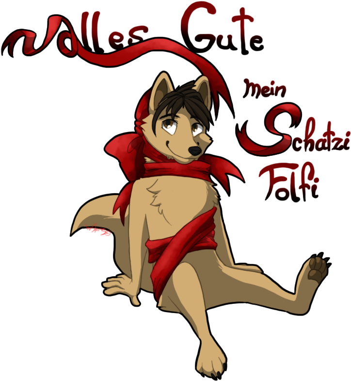 Post Card Greetings From Sven Fluffy Folf - Cartoon (754x834)