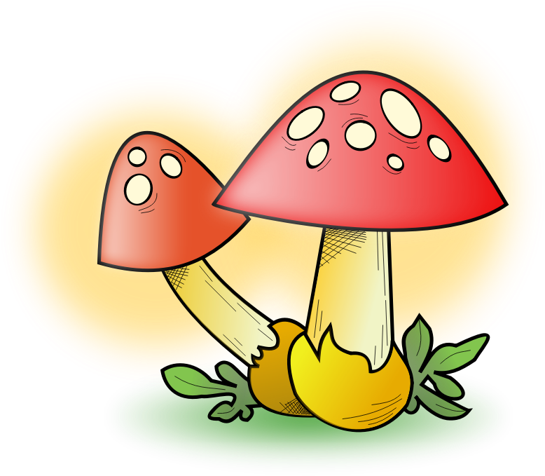 Clipart - Mushrooms - Mushroom Square Sticker 3" X 3" (800x800)