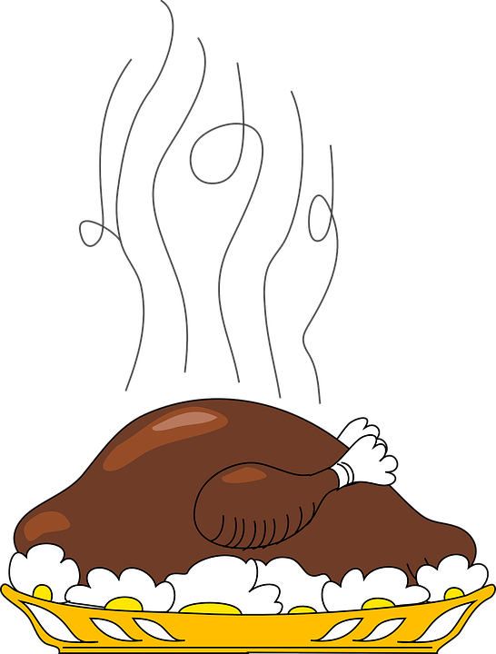 A Picture Of A Cartoon Turkey 14, Buy Clip Art - Turkey On A Plate (546x720)