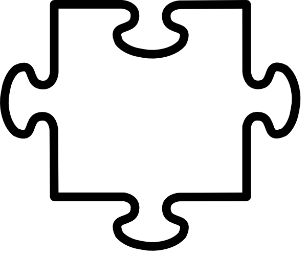 White Jigsaw Piece Clip Art At Clker Com Vector Clip - Jigsaw Piece Black And White (600x503)