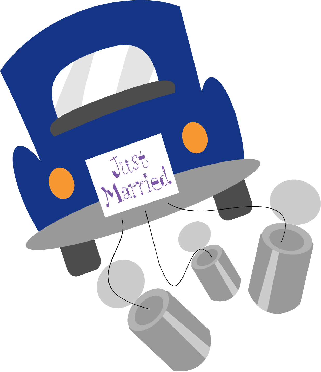 Cartoon Just Married - Just Married Clipart Transparent (1236x1431)