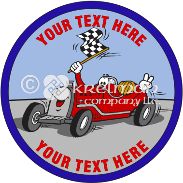 K1216 Cartoon Old Hot Rod Racecar - Espumados Del Litoral (400x400)