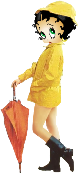 Betty Boop Rain Slicker Photo Bettybooprainslicker - Betty Boop With An Umbrella (343x620)