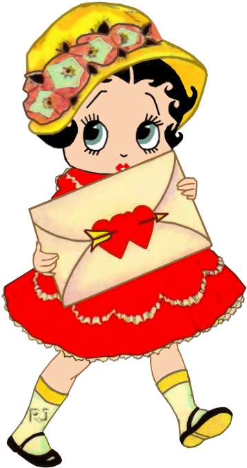 Baby Boop With A Valentine's Day Card - Valentine's Day (500x700)