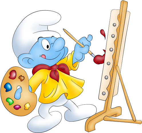 Baby Smurf Painting - Desenhos Infantis Png (500x500)