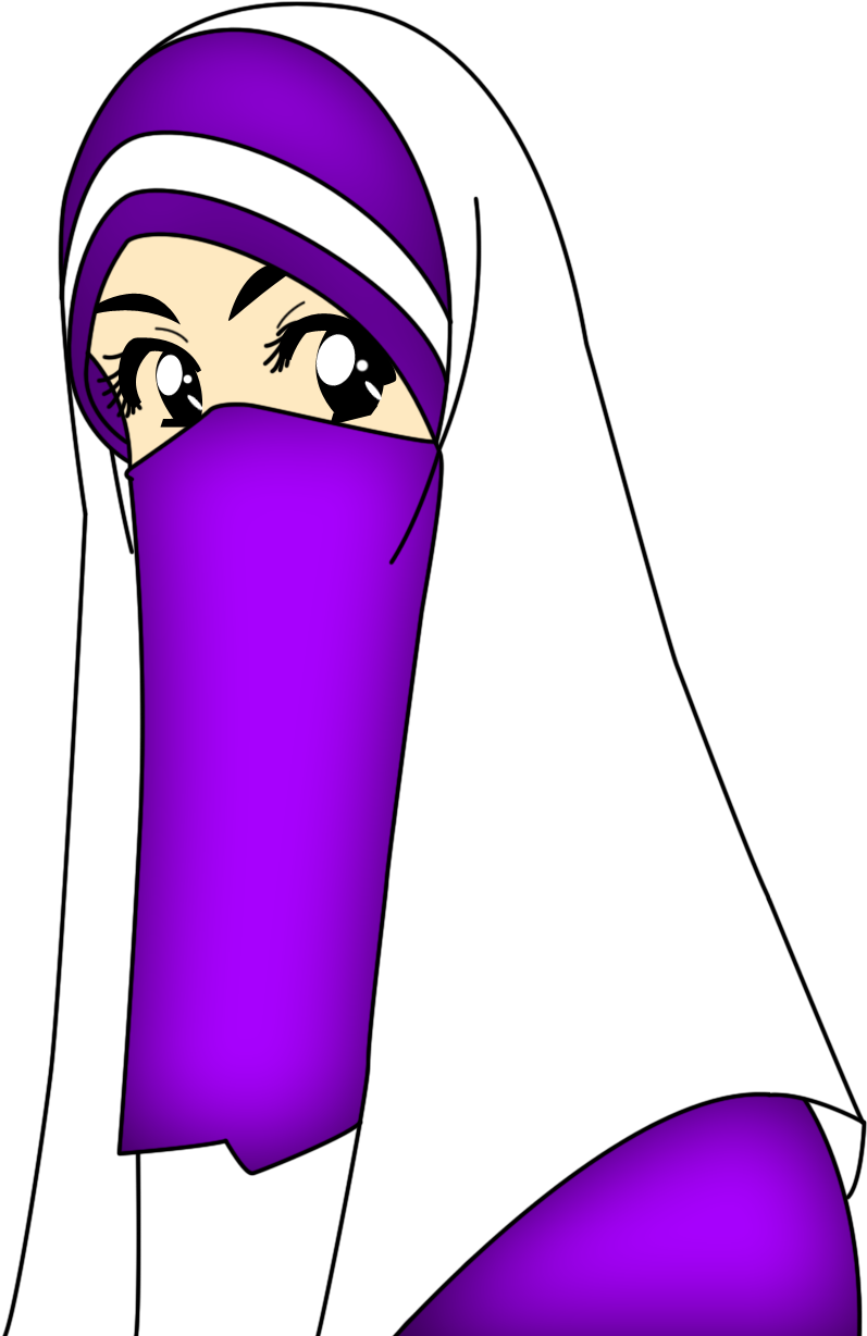 Kumpulan Animasi Muslimah Berpurdah - Kartun Muslimah Berpurdah (797x1228)