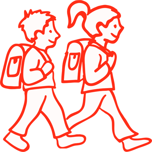 Bocah Clipart Sekolah - Boy And Girl Students (499x500)