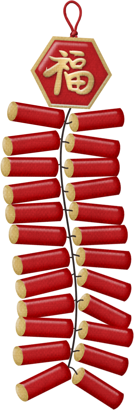 Chinese New Year - Chinese New Year Firecrackers Clipart (463x1415)