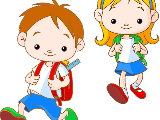 School Children Cartoon - School Kids Vector (640x480)