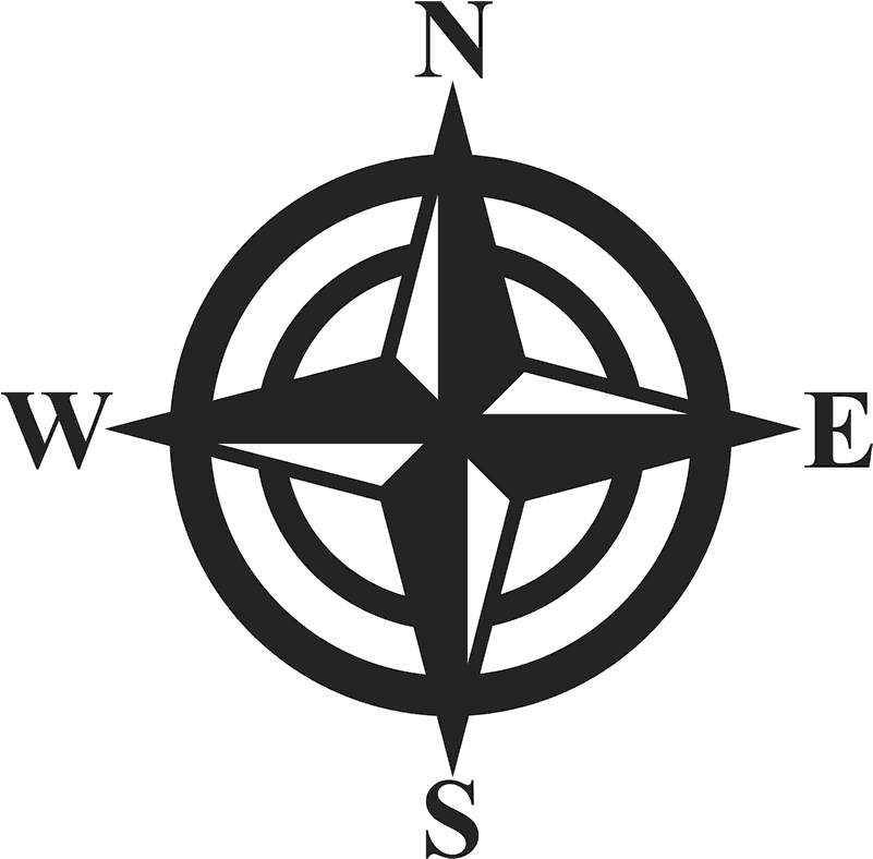 Classic Compass With Directions Rubber Stamp - Inishmore (800x800)