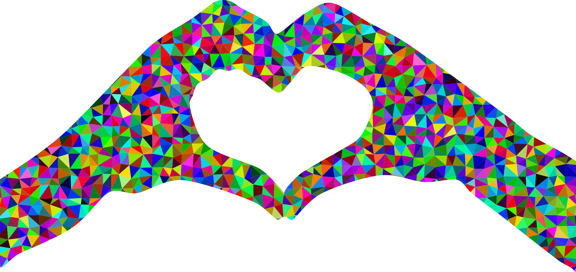 Hand Clipart Heart Shape - Hands Making Heart Shape Art (2400x1136)