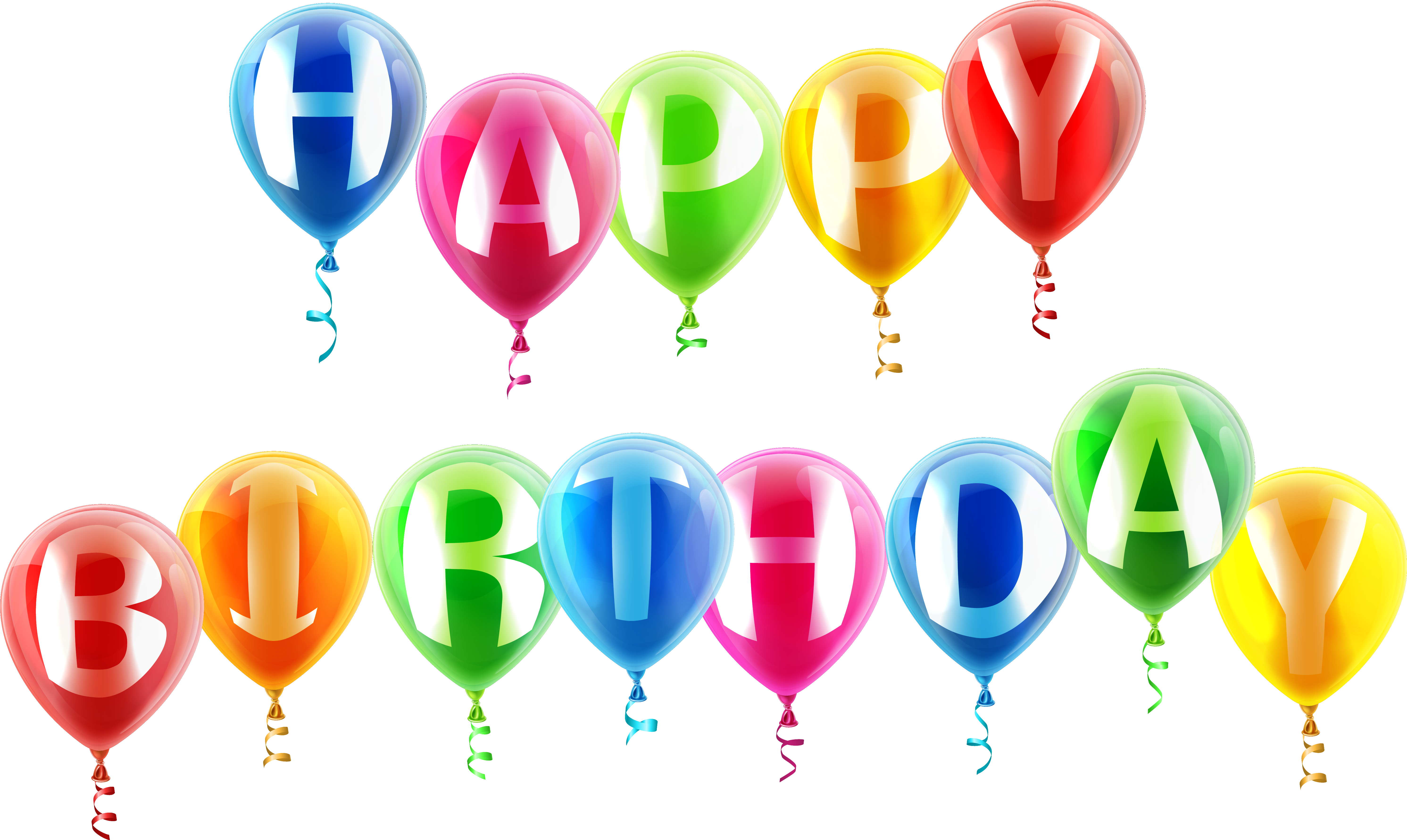 Happy Birthday Balloon Clip Art (6127x3657)