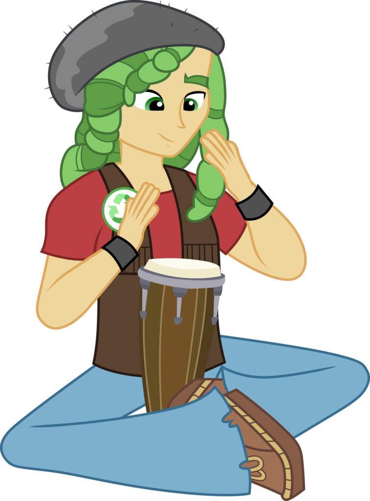 Cloudyglow, Clothes, Crossed Legs, Drumming, Drums, - Cartoon (756x1024)