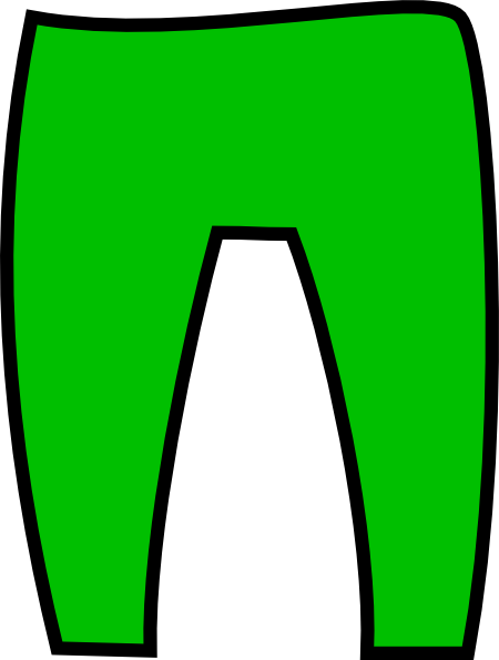 Green Trousers Clip Art At Clker - Clip Art Green Pants (450x595)