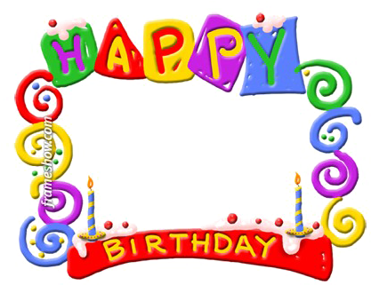 Colorful Happy Birthday Png Background Image - Happy Birthday Card Frame (416x382)