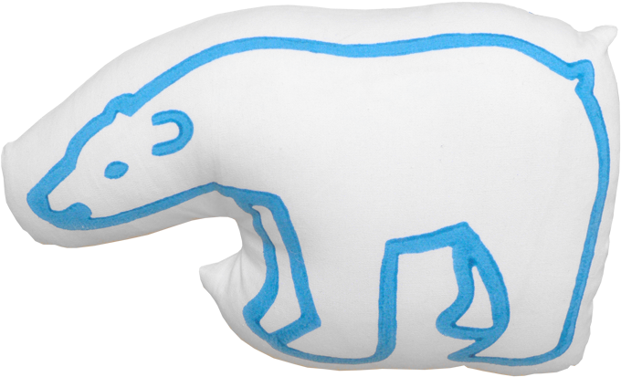 Blue Bear Printed Cushion - Cushion (750x750)