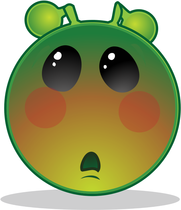 Worried Smiley - Green Alien Smiley Love (1000x1154)