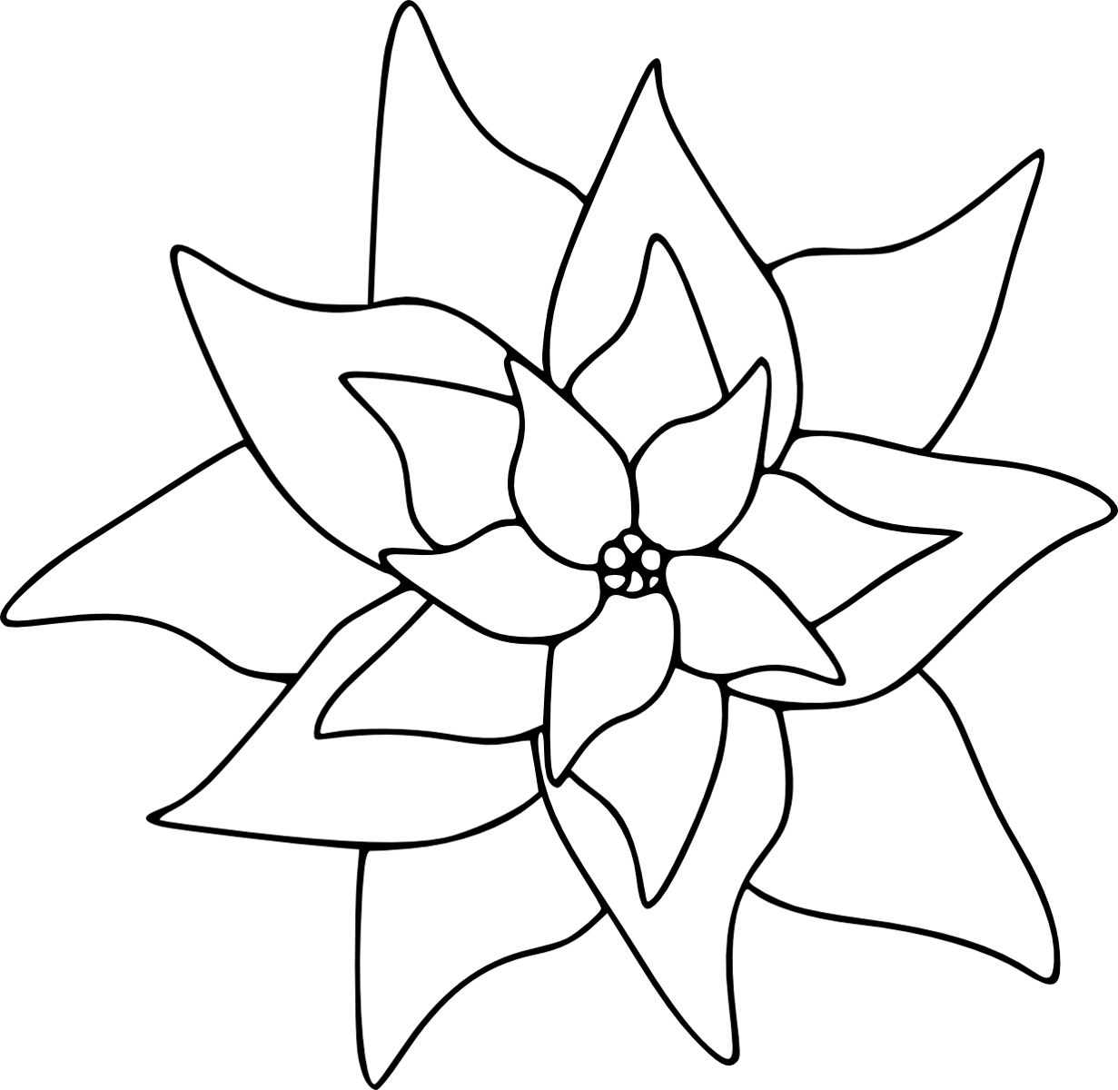 The Poinsettia Image In This Free Digital Stamp Is - Poinsettia Clip Art Free (1231x1200)