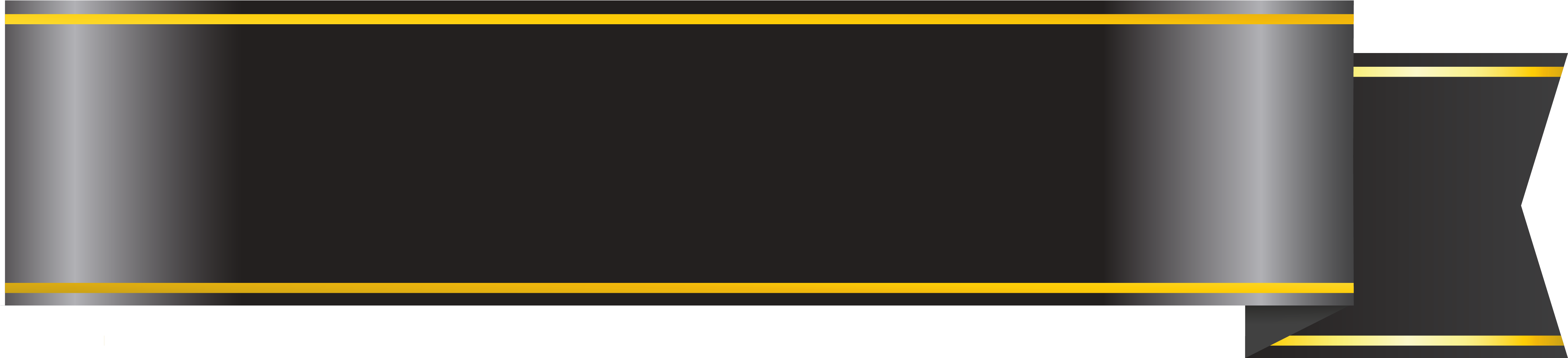 Black Banner Png Clipart Picture - Silver Ribbon Banner Png (6031x1632)