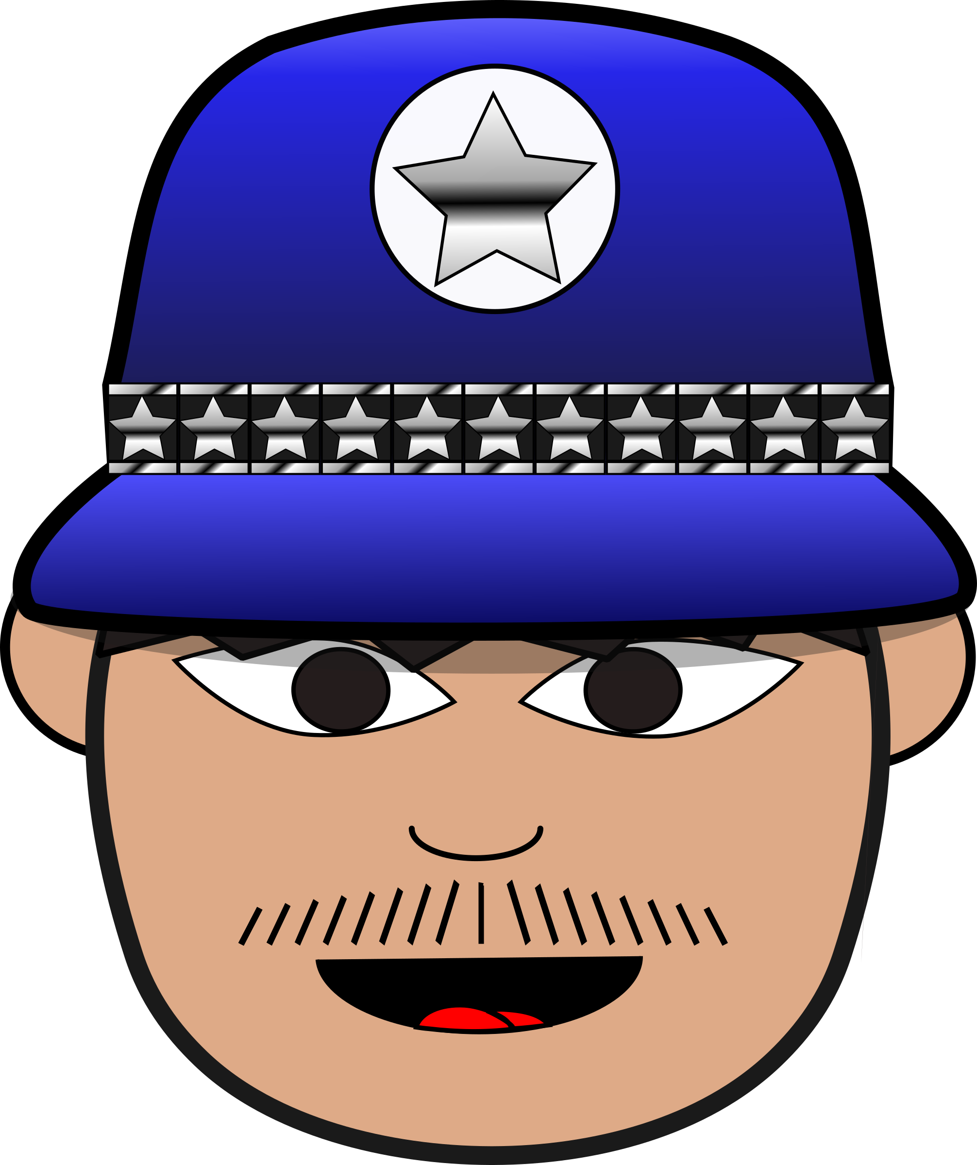 Police Man 3 - Police Face Clipart (2012x2400)