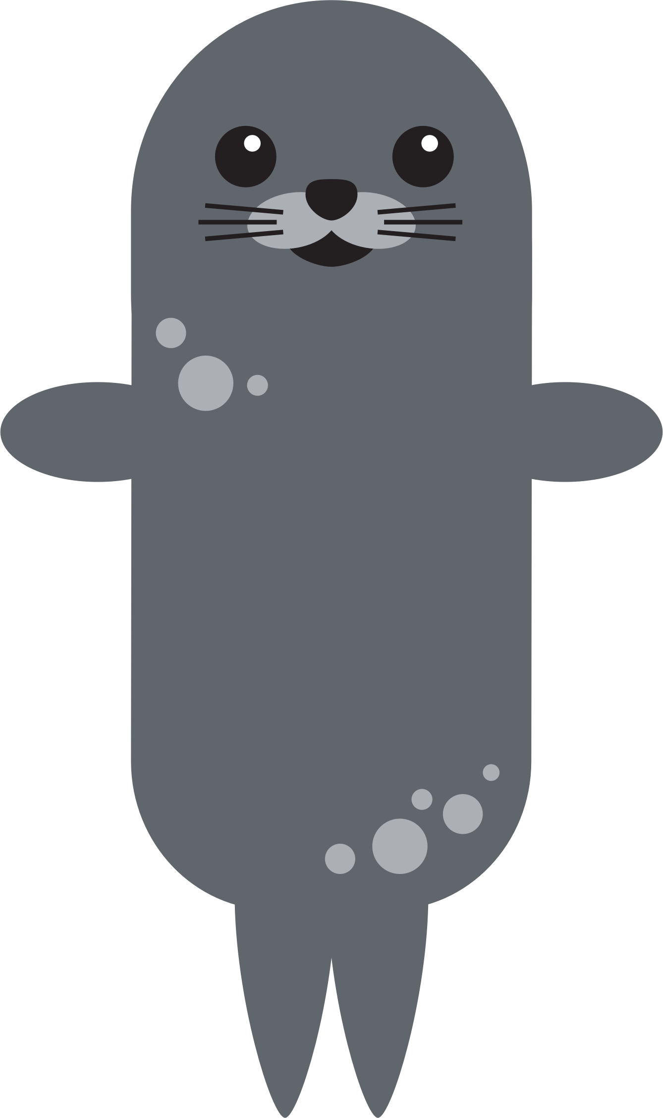 Clipart - Harbor Seal Clip Art (1338x2254)