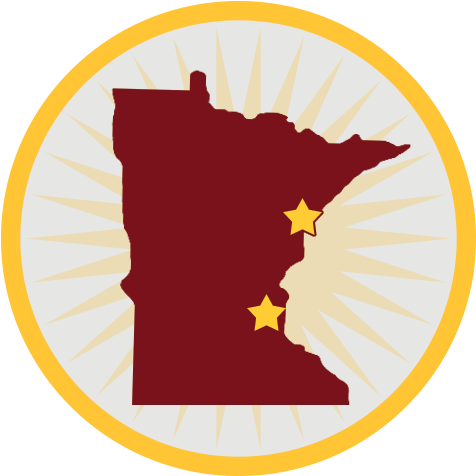 Minnesota Map With Markers At Duluth And The Twin Cities - University Of Minnesota College Of Pharmacy (500x500)