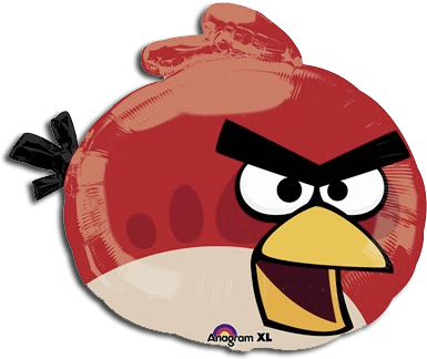 Angry Birds Red Bird Foil Balloon - Angry Birds Foil Balloons (395x357)