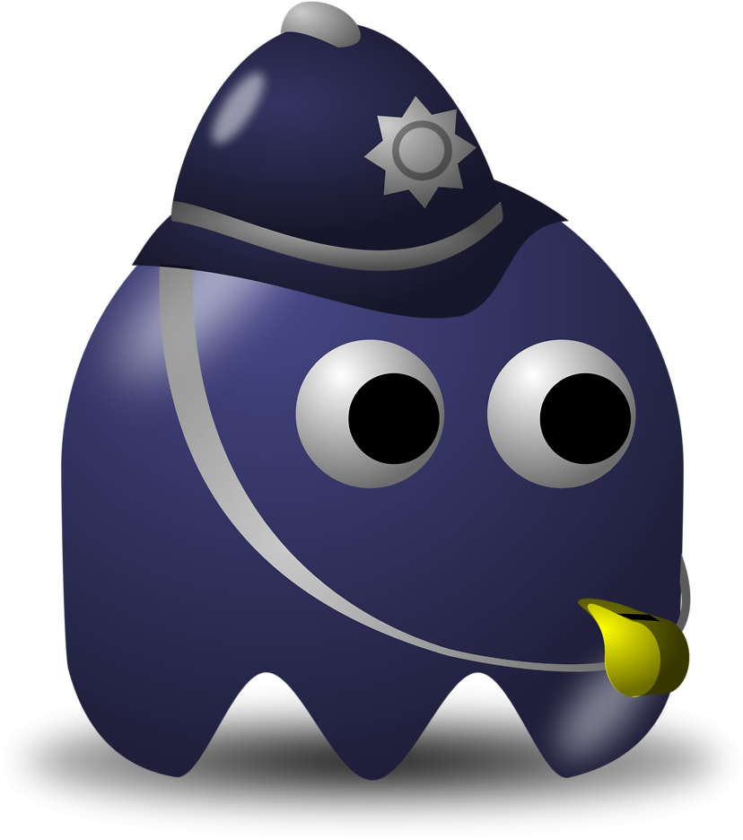Illustration Of An Arcade Styled Policeman Ghost - Policeman Clipart (958x958)