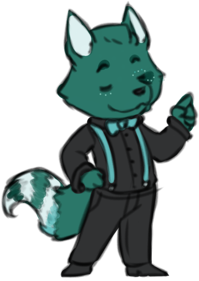 His Clothes Consist Of A Classy Black Suit, Sky Blue/light - Cartoon (840x948)