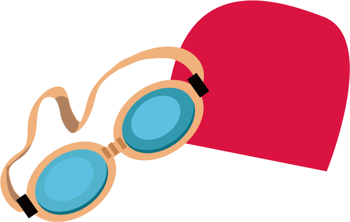 Goggles Glasses Swim Cap Swimming Clip Art - Swim Cap And Goggles Clipart (1276x1276)