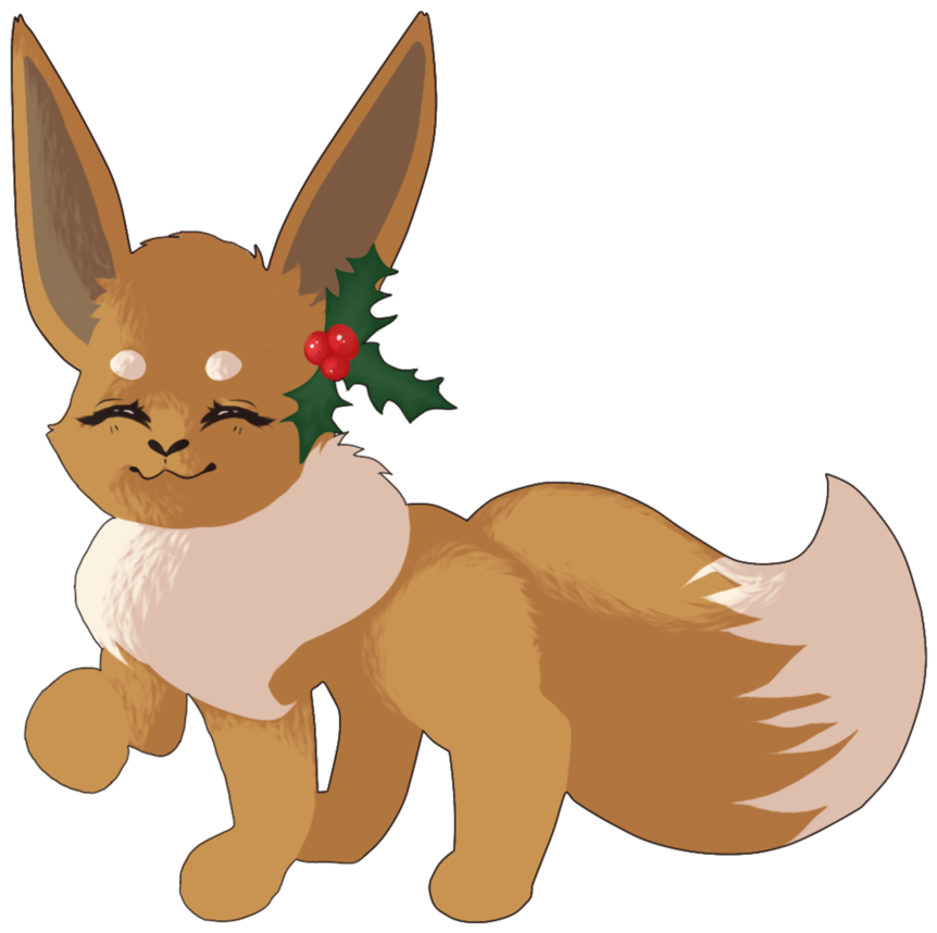 Merry Christmas Eevee By Obviouslyfluffi - Christmas Day (901x887)