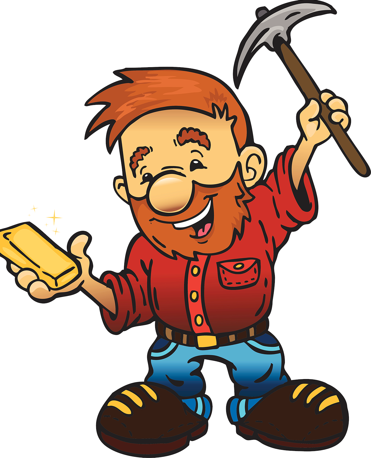 California Gold Rush Gold Miner 8bit Gold Mining Cartoon - Gold Rush Miner Cartoon (1227x1514)