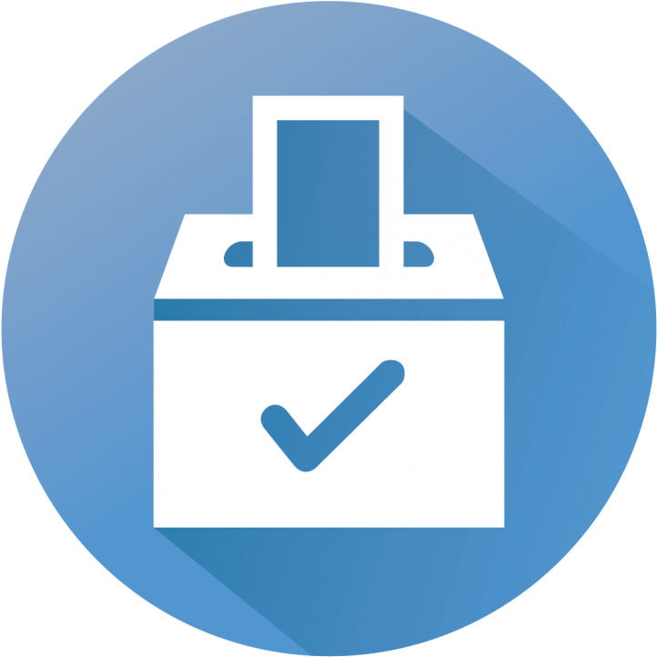 Aclu Of Ms Voting Rights Icon - Ballot Blue Circular Icons Png (771x772)