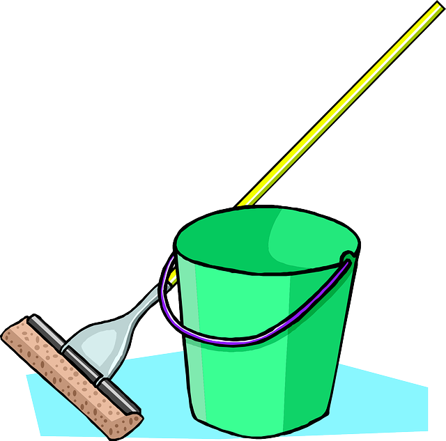 Free Water, Outline, Drawing, Cartoon, Broom, Bucket, - Mop And Bucket Clipart (728x720)