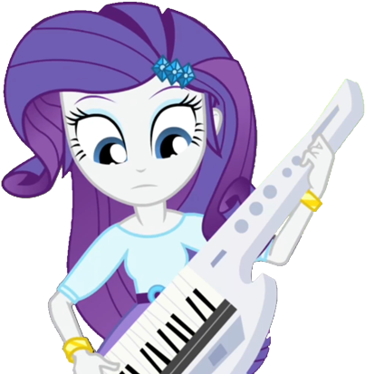 Thebar, Equestria Girls, Keytar, Player Piano, Rainbow - Equestria Girls Rarity Keyboard (420x415)