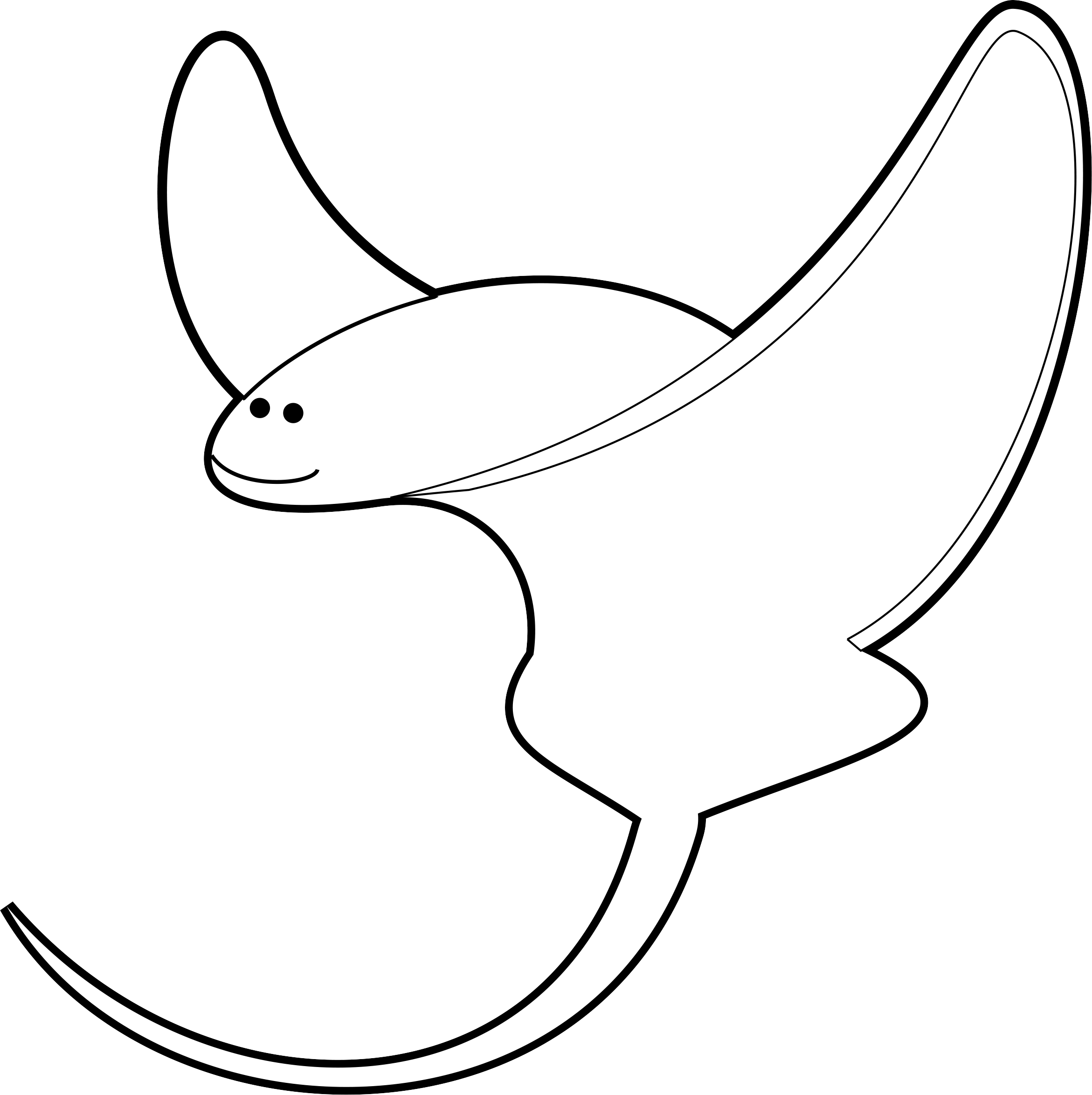 Sea Animals Cute Clip Art Freebies - Line Art (2342x2349)