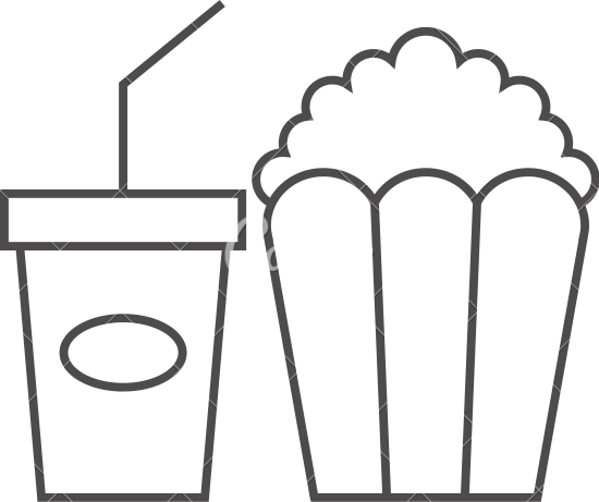 Outline Icon Soft Drinks And Popcorn - Sheep Animated (550x461)