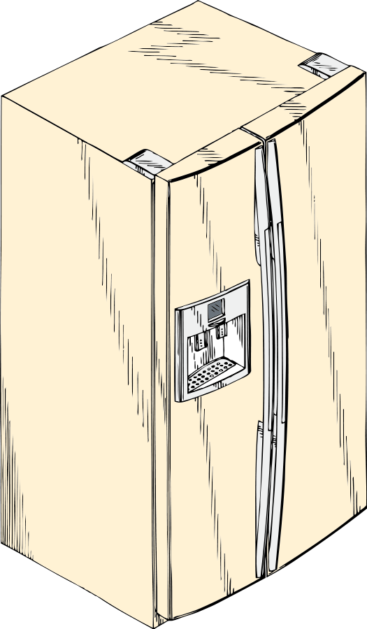 This Free Clip Arts Design Of Side By Side Refrigerator - Refrigerator Clip Art (525x900)